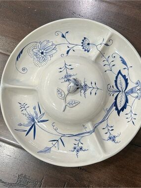 Vintage Meissen White Blue Porcelain Serving Platter